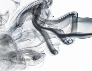 Black smoke on white background