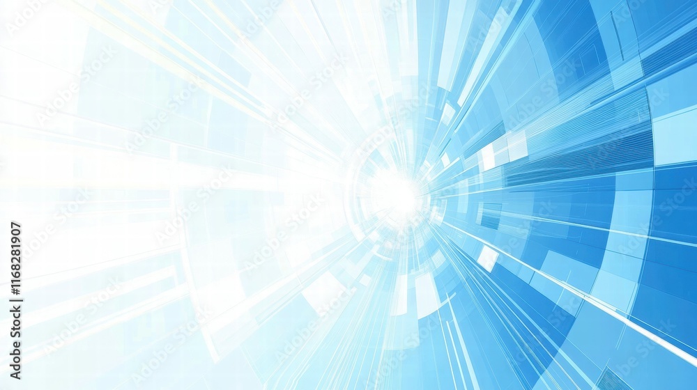 Aufkleber abstract blue and white design suggesting motion and light.