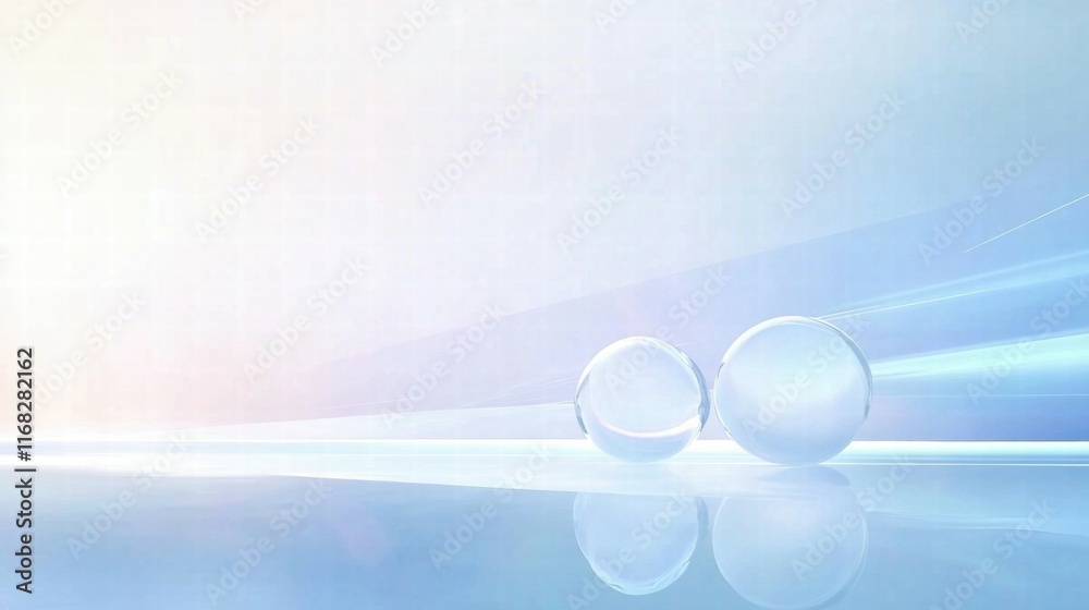 Poster Abstract image featuring translucent spheres on a soft gradient background.