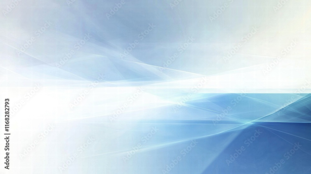 Aufkleber Abstract blue and white gradient design with soft lines and light effects.