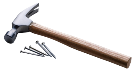 hammer and nails isolated on white background