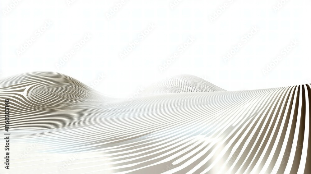 Poster Abstract landscape with smooth curves and lines creating a serene, minimalist aesthetic.