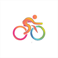 Obraz premium Colorful Cycling Logo Design Dynamic Vector Logo for Cycling Teams, Events, and Fitness Centers