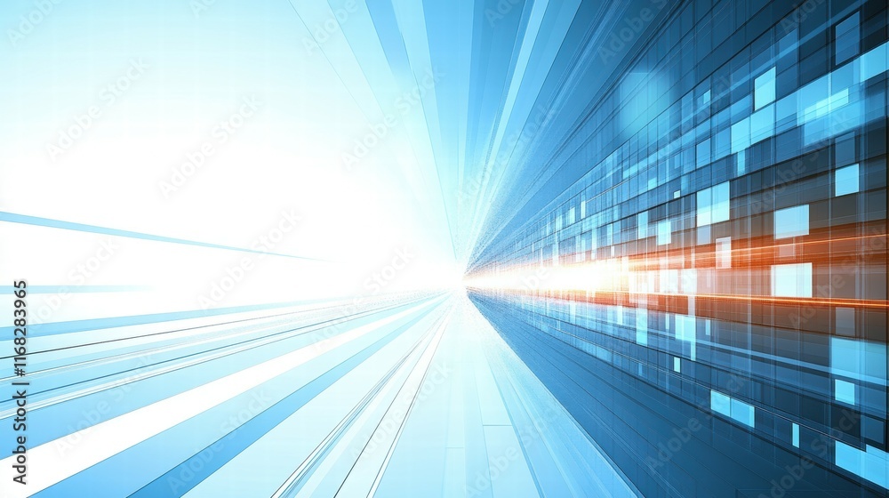 Aufkleber Abstract digital background with lines and light effects suggesting speed and technology.