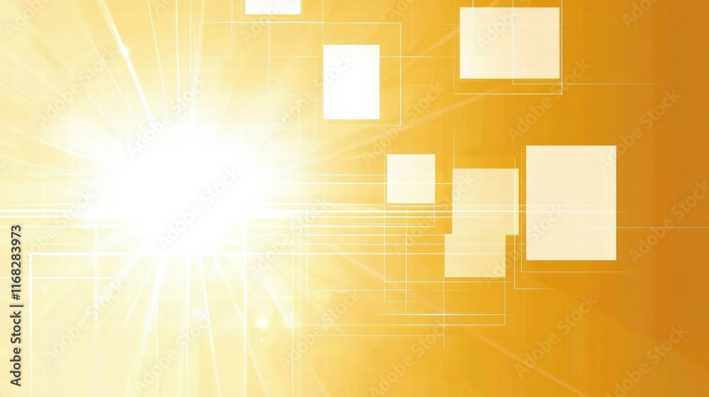 Aufkleber Abstract design featuring bright light and geometric shapes in a warm color palette.