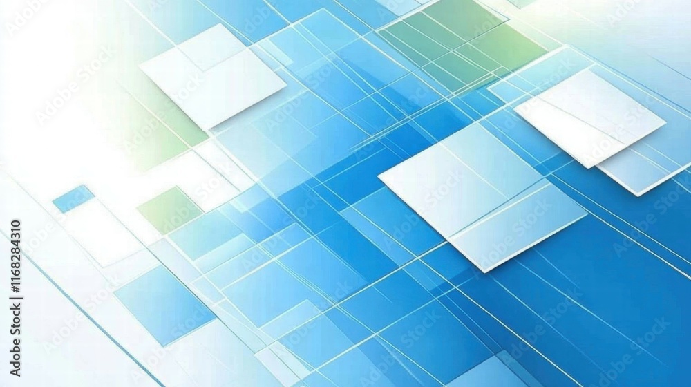 Poster Abstract geometric design with blue tones and overlapping shapes for modern visuals.