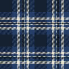plaid tartan seamless repeat pattern. This is a navy blue white checkered plaid vector illustration. Design for decorative,wallpaper,shirts,clothing,tablecloths,wrapping,textile,fabric,texture