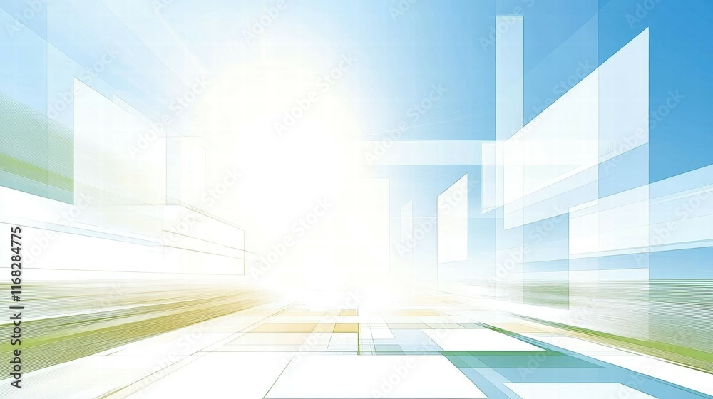 Aufkleber Abstract representation of light and space, suggesting innovation and modernity.