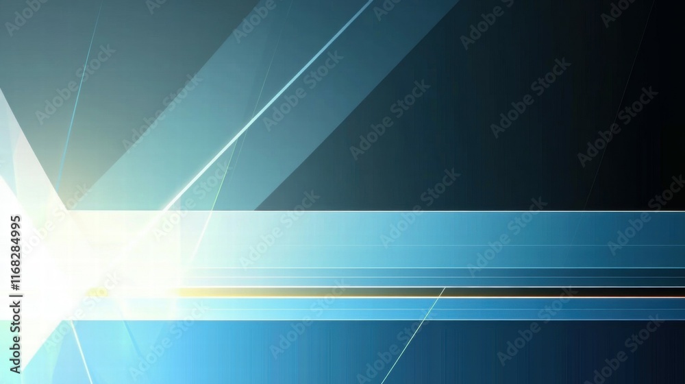 Poster abstract graphic design featuring light effects and geometric shapes.