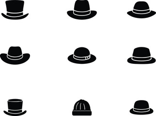 hat icon set on white background. hat icon vector. hat icon vector