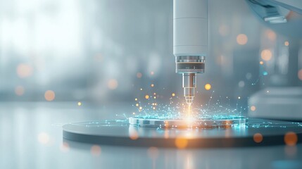 Ai diagnostic machine in action high-tech laboratory futuristic technology clean environment close-up view innovative medical solutions