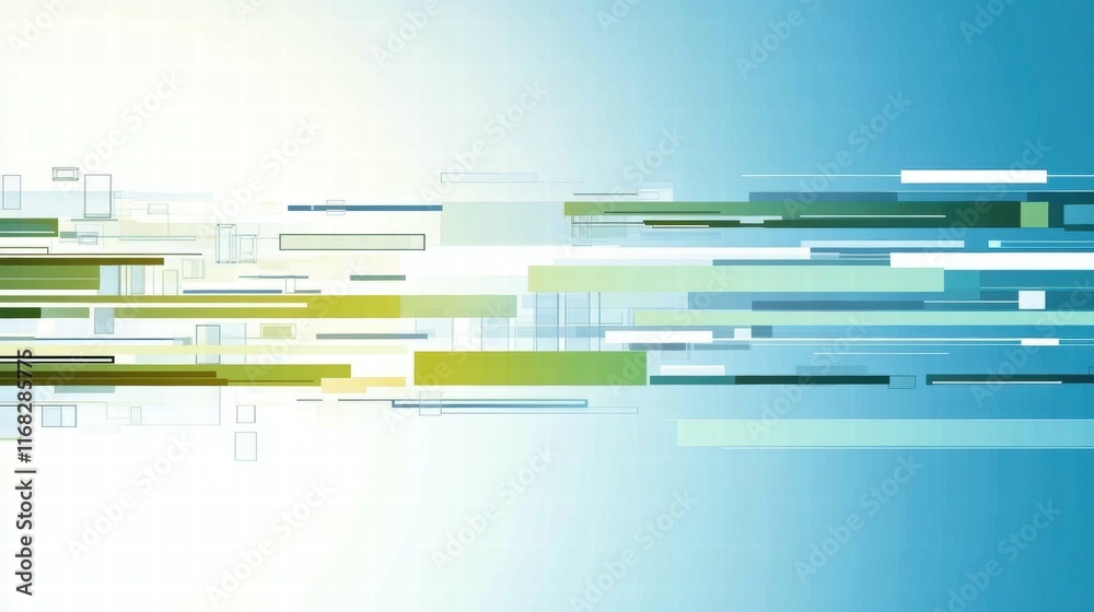 Poster Abstract digital design with horizontal lines and soft colors, conveying a sense of motion.