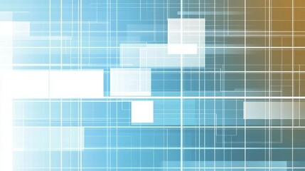 Obraz premium Abstract geometric design with blue and white grids, suggesting technology and digital concepts.