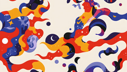 Fototapeta premium Abstract Illustration: Cosmic Flames
