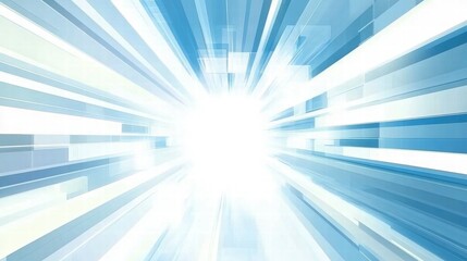 Abstract blue and white burst design representing light and energy.