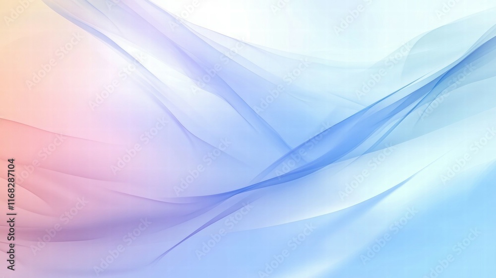Poster Soft, flowing abstract design with pastel colors creating a serene, calming effect.