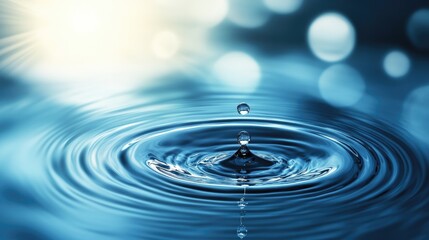 Abstract liquid ripple effect with shimmering silver and blue tones on a smooth background.