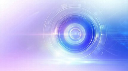 Abstract design featuring a circular lens effect with soft gradients and light flares.