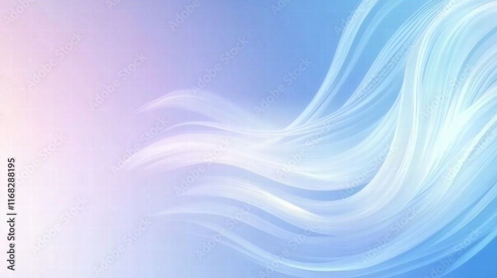Poster Soft abstract waves in pastel colors create a calming and modern visual effect.