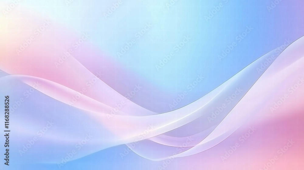 Poster Soft pastel waves create a calming gradient background for design or artistic use.
