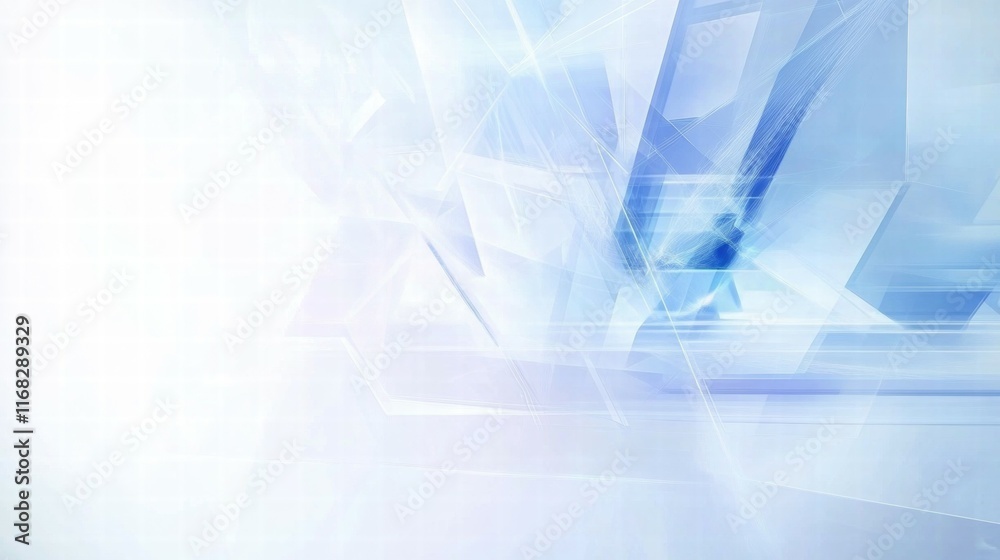 Poster abstract digital background with light blue tones and geometric shapes.