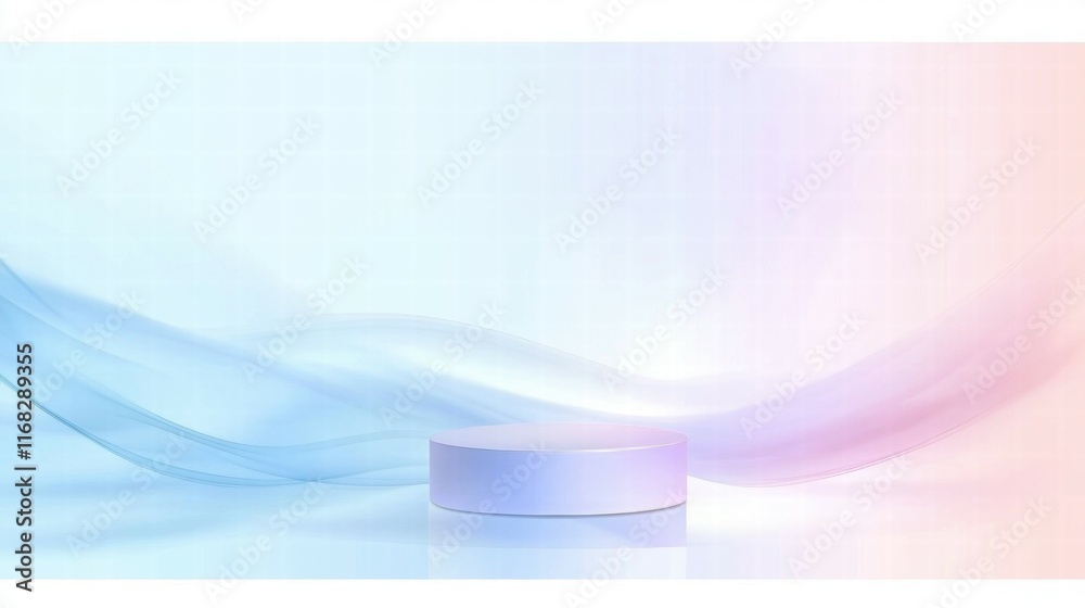 Poster A minimalist background with a circular platform and soft flowing colors for presentations.