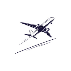 Airplane Flying silhouette flat vector
