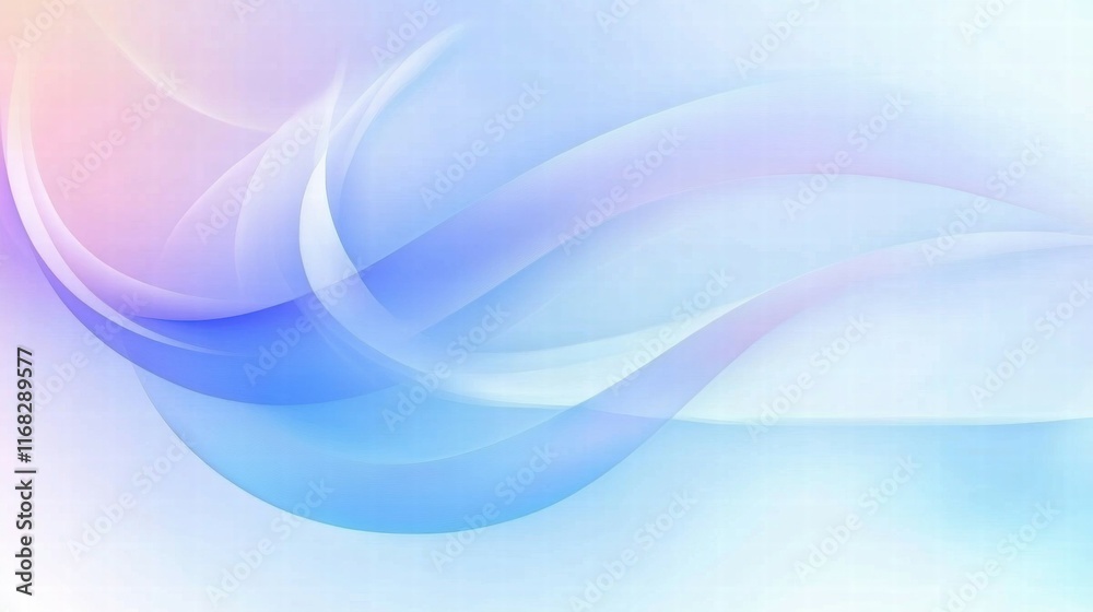 Poster Soft abstract waves in pastel colors, creating a calming and serene background.