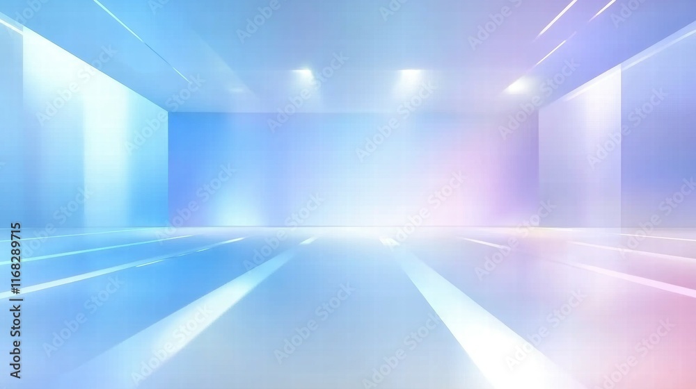 Poster Abstract space with soft lighting and gradient colors, ideal for presentations or events.