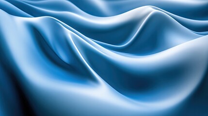 Obraz premium A smooth abstract wave design in blue and white with curved flowing lines. Clean and modern.