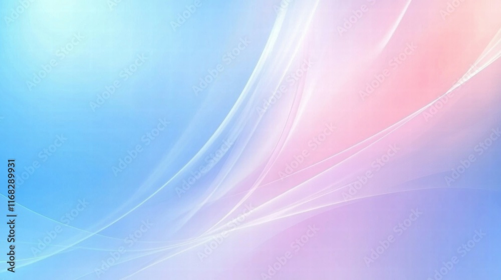 Poster soft gradient background with flowing lines in blue and pink hues.