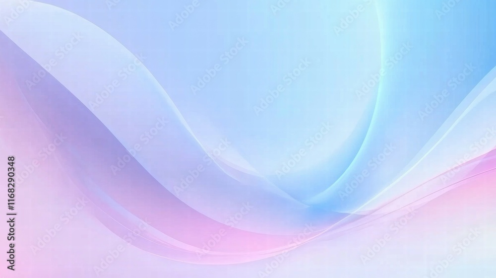 Poster Soft gradients of blue and pink create a calming abstract background.