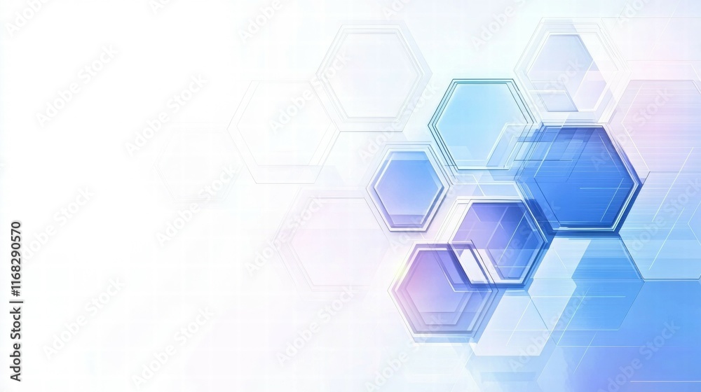 Poster Abstract geometric background with hexagonal shapes in soft colors.