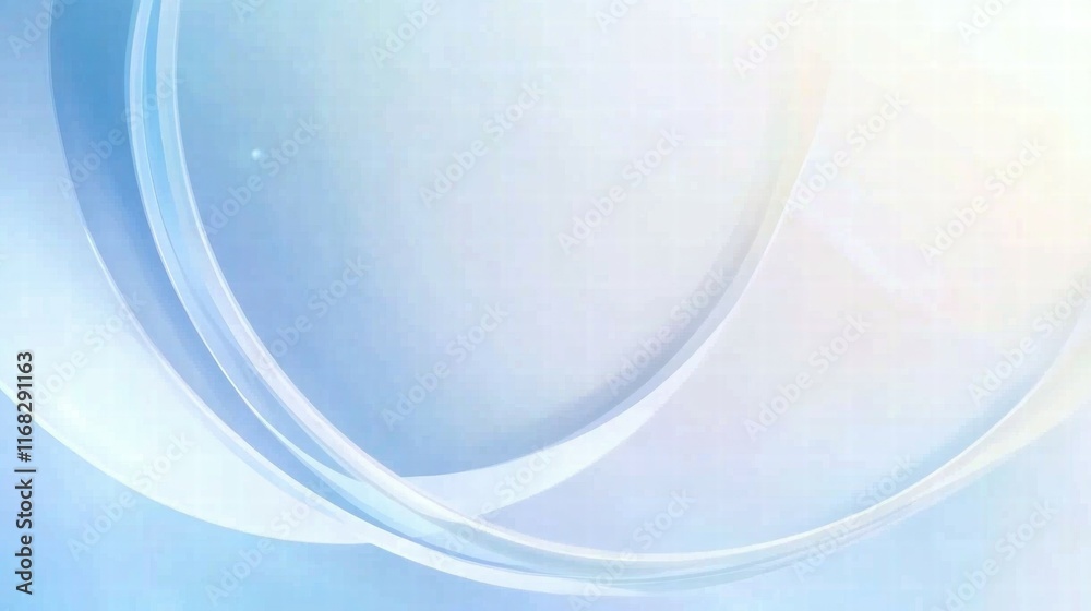 Aufkleber abstract design featuring soft curves and light gradients in blue and white tones.