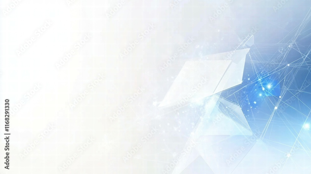 Poster abstract geometric design with light effects and a technological theme.