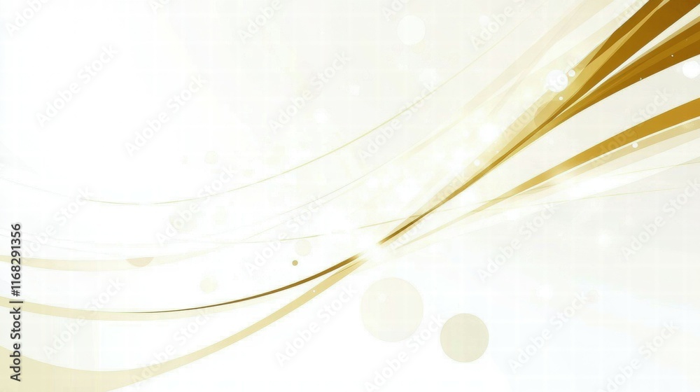 Poster abstract design featuring smooth golden waves and soft light effects on a light background.