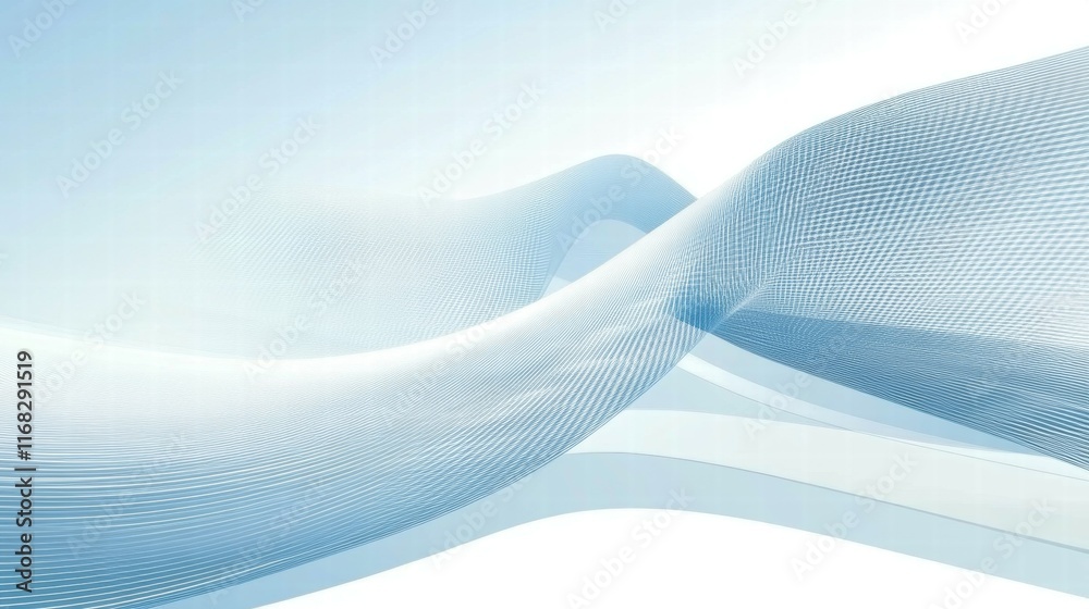 Poster Abstract blue wave design with smooth lines and gradients for modern backgrounds.