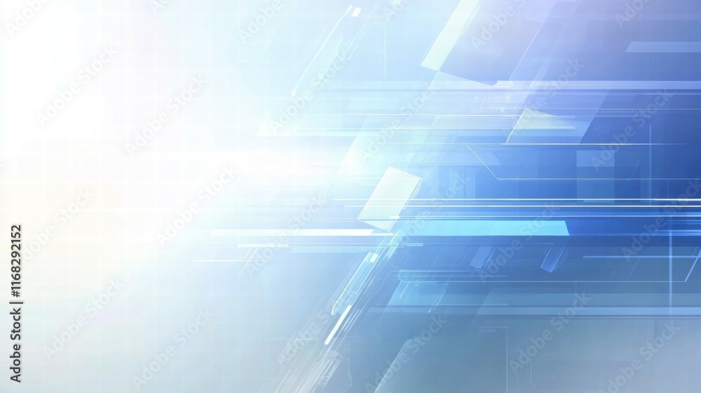 Poster Abstract digital background with geometric shapes and light effects.