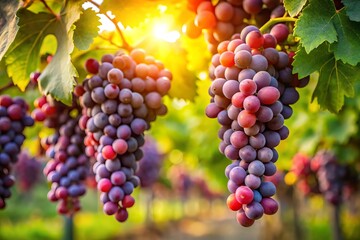 red grapes in vineyard