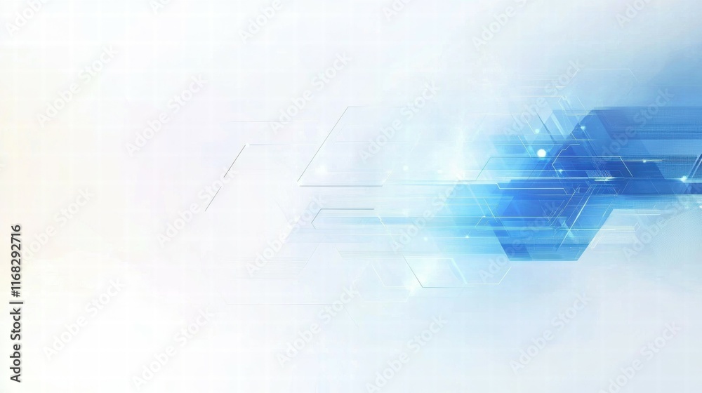 Aufkleber abstract blue geometric background with light effects for digital design.