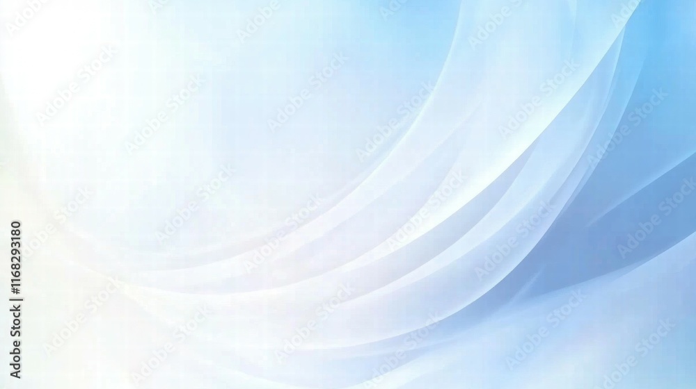 Poster a soft blue abstract background with flowing shapes, ideal for presentations or digital designs.
