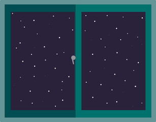 Naklejka premium 창문으로 보이는 별밤