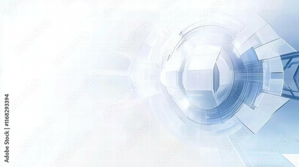 Aufkleber Abstract futuristic design with geometric shapes and a light color palette.