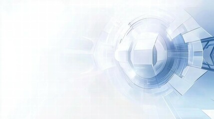 Fototapeta premium Abstract futuristic design with geometric shapes and a light color palette.