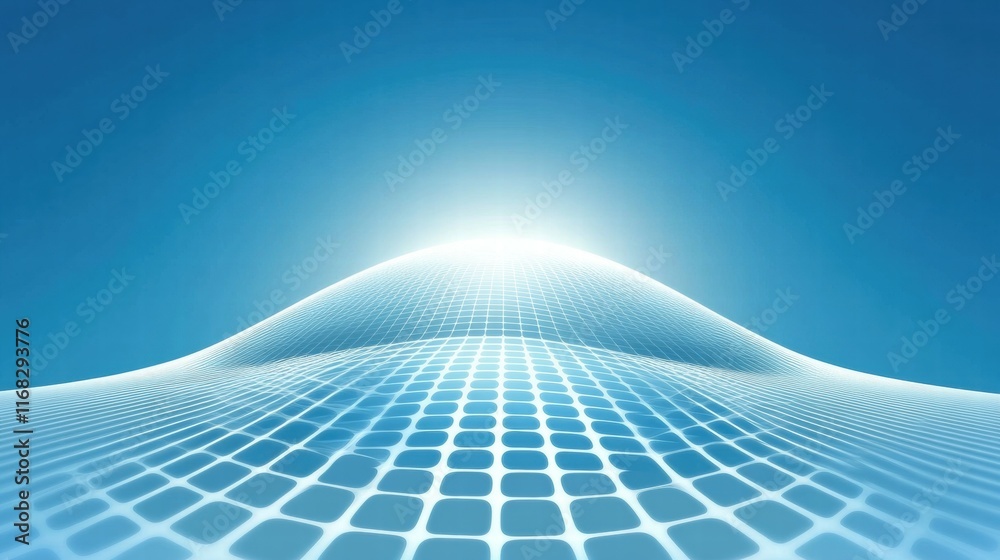 Aufkleber Abstract digital landscape with a gradient and grid pattern, suggesting depth and perspective.