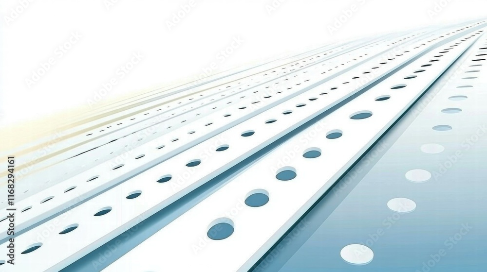 Poster Abstract design featuring lines and holes in a gradient pattern.