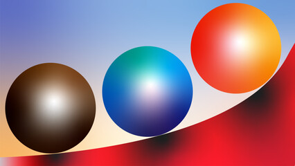 Abstract background wallpaper with orange blue and brown balls