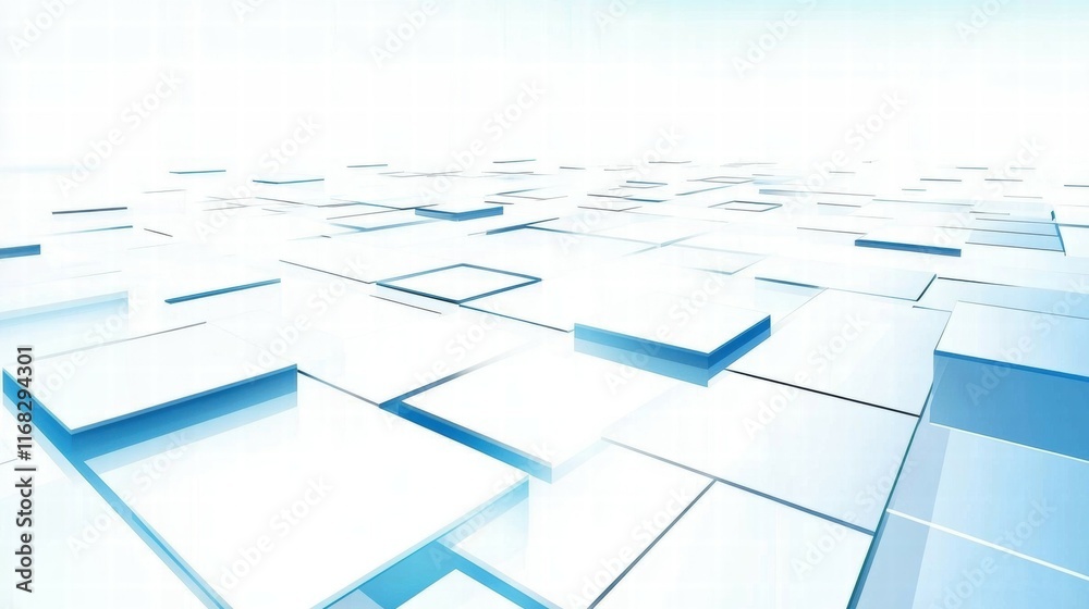 Poster Abstract geometric pattern with translucent blocks creating a modern, digital aesthetic.