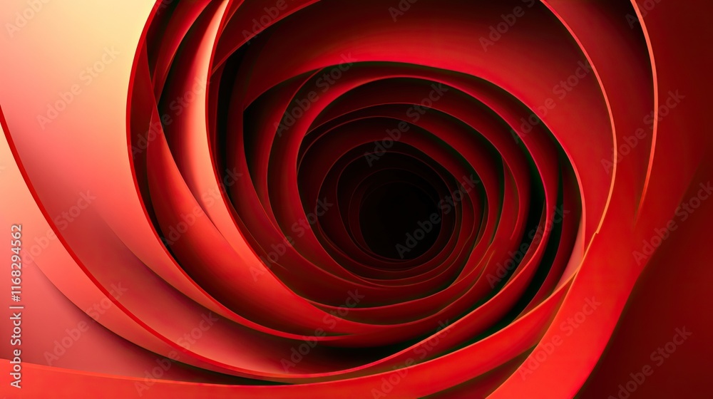 Poster layers of d concentric circles creating depth on a gradient background with subtle light effects.