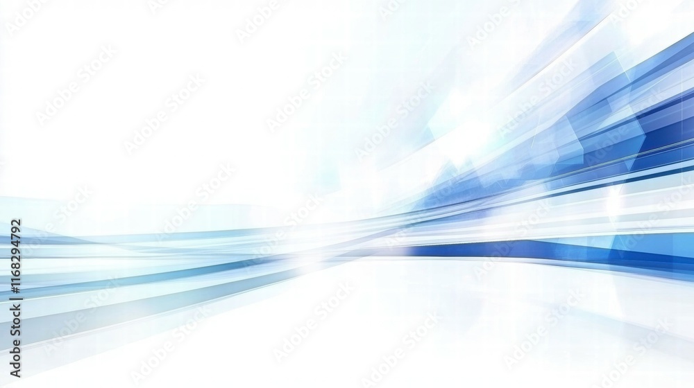 Aufkleber abstract blue and white background with dynamic lines conveying motion and energy.